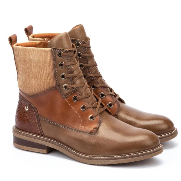 PIKOLINOS Tan and Brown Leather Moto Boots - Picture 1 of 16